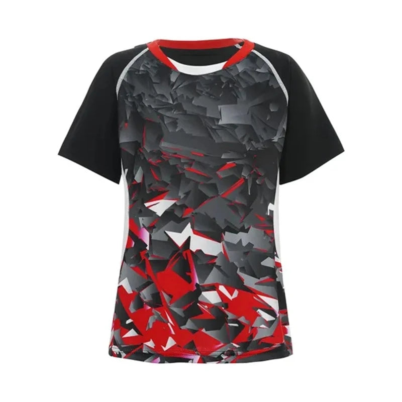 Kids Boys Girls Quick Dry Sports T-shirt Short Sleeve Breathable O Neck Tee Top For Basketball Football Badminton Tennis T Shirt