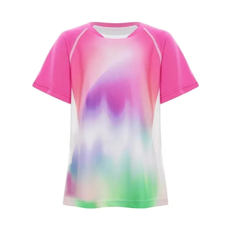 Kids Boys Girls Quick Dry Sports T-shirt Short Sleeve Breathable O Neck Tee Top For Basketball Football Badminton Tennis T Shirt