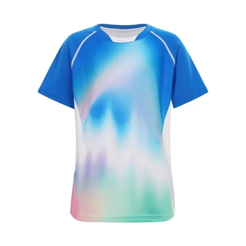 Kids Boys Girls Quick Dry Sports T-shirt Short Sleeve Breathable O Neck Tee Top For Basketball Football Badminton Tennis T Shirt